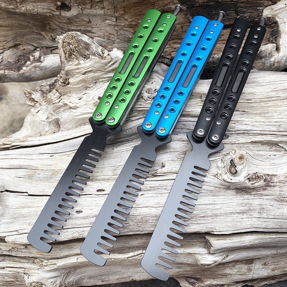 O1CN01Tpxy9t1ohkqUqm1zr_2211218205257-0-cib.jpg Balisong Schmetterlingskamm, Outdoor-Camping-bungskamm, Kugellager, bungswerkzeuge, Schmetterlingskamm – Bild 1
