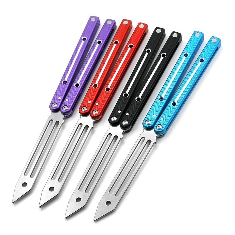 O1CN01kWoKPz1WbeZM3u4r6_2208404882807-0-cib.jpg V4 Butterfly 6061 Aluminium Bright Slot Training Balisong Messer – Bild 1