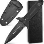 Stonewashed-Stahlmesser mit G10-Griff, vollwertiges Überlebensmesser für Outdoor-EDC-Camping