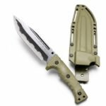 Camping Outdoor Survival Messer, tragbares Messer, hohe Härte, gerades Messer, scharfes Überlebensmesser, integrierter Kiel, hohe Härte, taktisches Messer – Grün-2