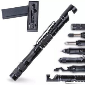 Multifunktionaler taktischer Stift-Handyhalter, taktischer Selbstverteidigungsstift, Touchscreen-Stift, Outdoor-Überlebenswerkzeug mit Kompass