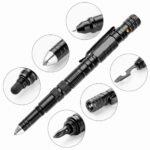 Multifunktions-Tactical Pen Notfall-Taschenlampen-Schraubendreher Flaschenöffner Fensterbrecher Outdoor Survival Selbstrettung EDC-Werkzeug
