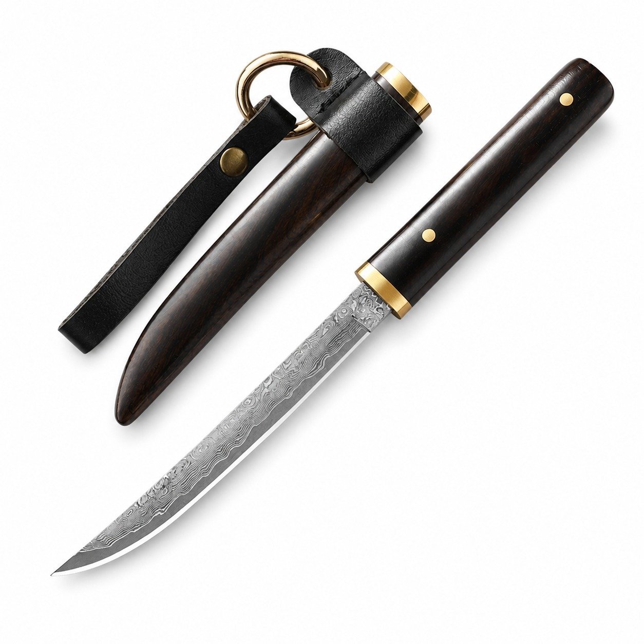 20016-main-white-clean Damaststahl VG10 Outdoormesser tragbares Messer Sammelmesser scharfes kleines gerades Messer