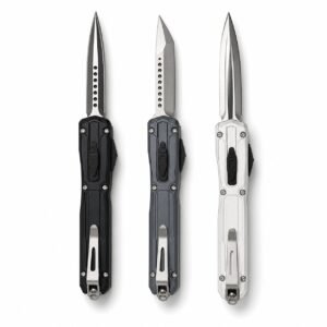 Microtech UT-EX OTF-Messer mit Dolch-Logo-Taschenclip