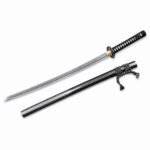 Handgefertigtes Samurai-Messer mit fester Klinge und Blattmuster von Ghost