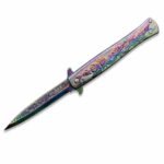 Buntes Schwertfisch-Klappmesser mit Rosenrelief