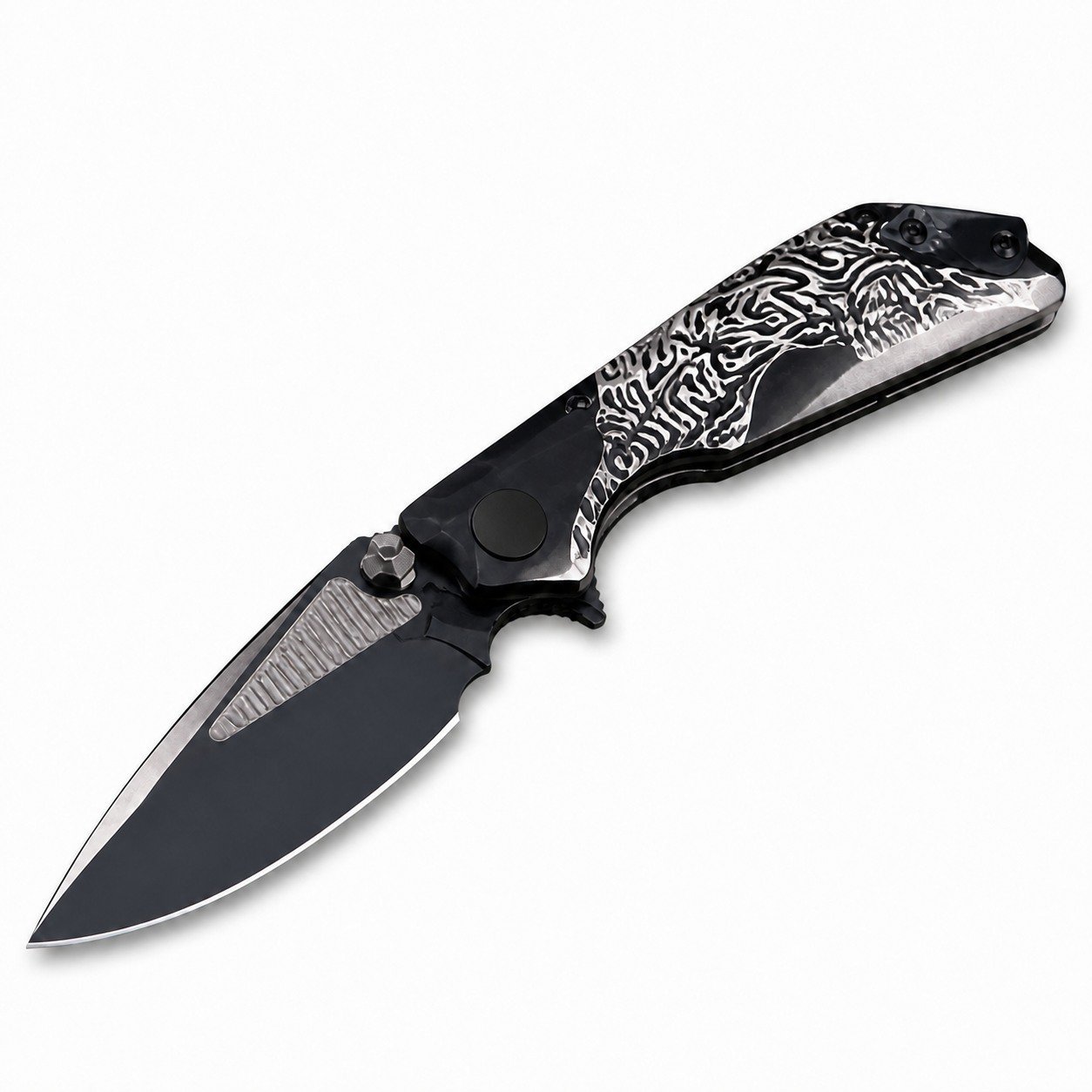 48284-main-white-clean Undead Tiger Wei New Edition M390 Mirror DLC Blade Titanium Alloy Handle SF