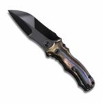 Microtech Amphibious M390 Ultra Mirror DLC-Klinge, Titangriff, flammengemusterter SF Express