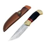 Fenglin Damaststahl mit hoher Härte, tragbares gerades Messer für den Außenbereich, Wildnis-Überlebensmesser